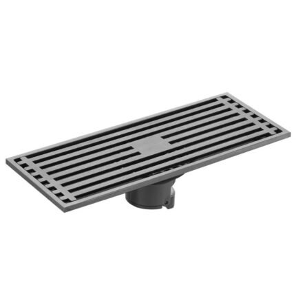 MXIOIKJ brand 8-24 inch stainless steel straight gun ash deodorizing floor drain, bamboo raft design style, with hair filtering and deodorizing core design. Used in family bathrooms, balconies, kitchens, balconies and some commercial places.